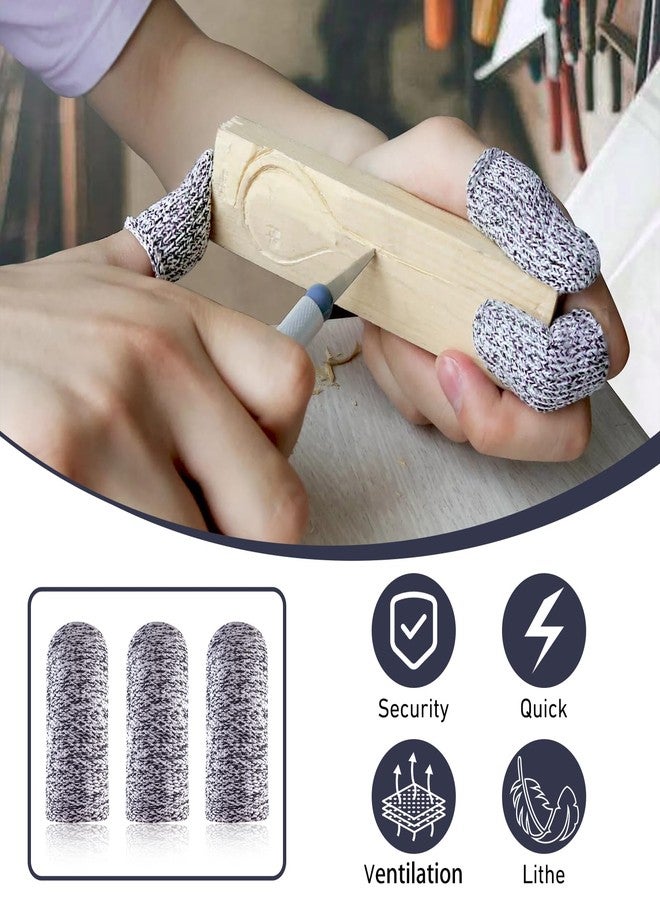 PQJSJDR 20 Pcs Finger Cots Cut Resistant Protector Reusable Fingertip Gloves Cover Large Finger Nail Sleeves Fabric Thumb Protection Guards Kitchen Hand Sewing Food Cutting Sculpture Carving Work Supplies - Image 3